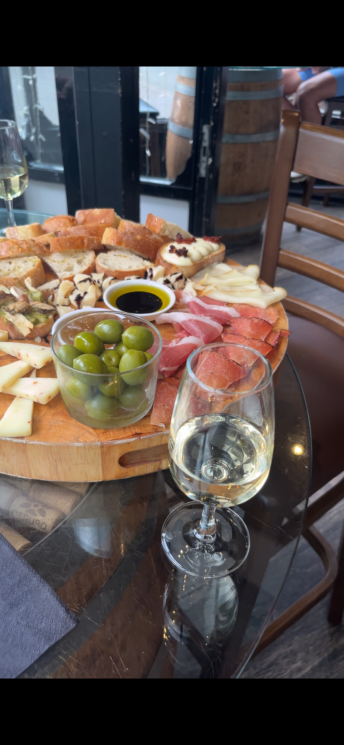 Wine and cheese board